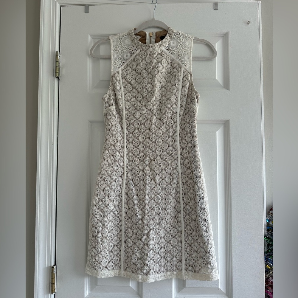 Gorgeous white floral lace mini dress